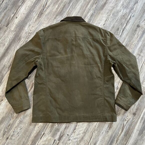 Rag & Bone x Barneys Olive Waxed Cotton Chore Jacket Corduroy Collar Men’s 42 - Picture 2 of 14